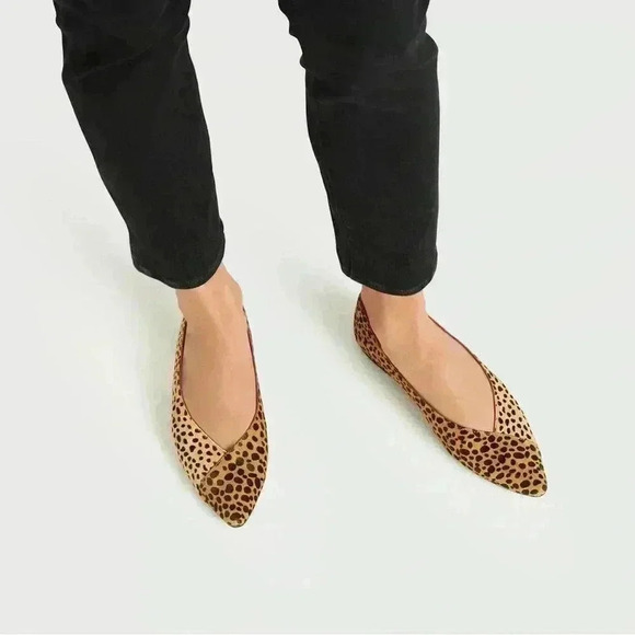 BIRDIES The Goldfinch Faux Animal Hair Cheetah Womens 6 Nonslip Sandal Pointed - Picture 3 of 14